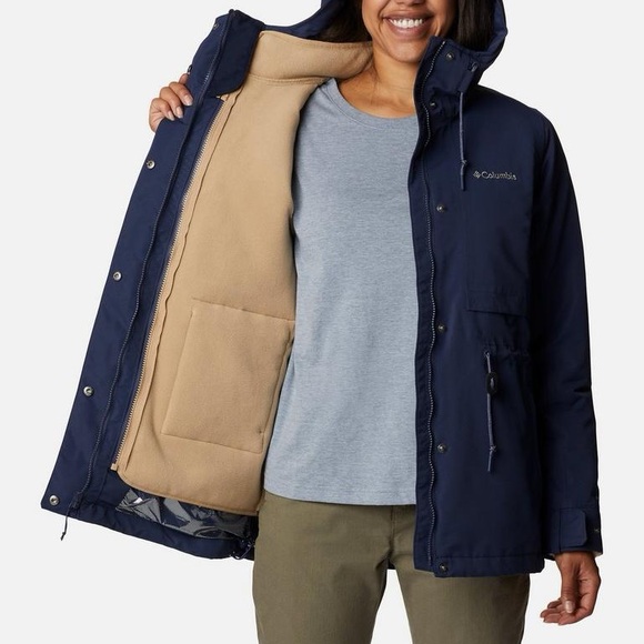columbia sportswear Jackets & Blazers - Columbia NWT Nocturnal Blue Tan Sherpa Drop Ridge 3-in-1 Interchange Jacket